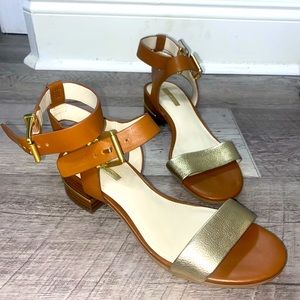 Gold and brown sandals